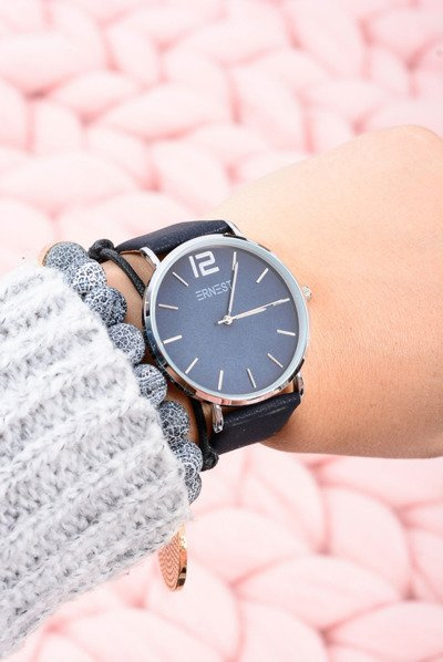 Classic Leather Marineblau Damen Ernest Uhr