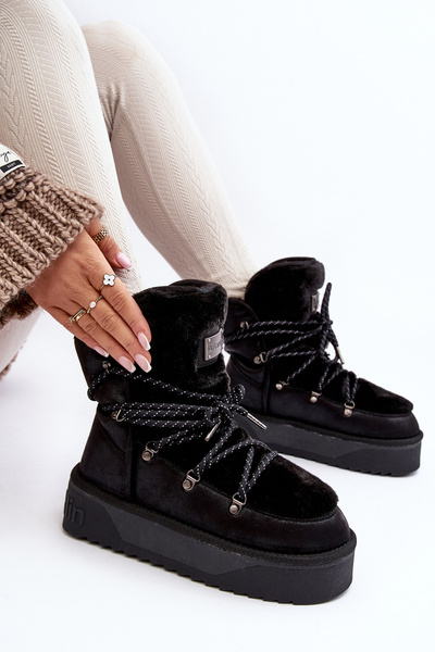 Vízálló Platform Vegán Snow Boots DFranklin DFSH371008 Fekete