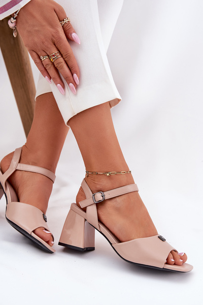 Damen Sandalen Mit Absatz Vinceza 62235 Beige