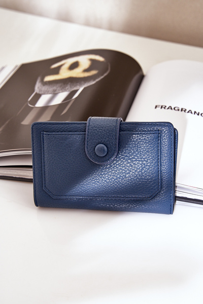 Portefeuille Femme En Cuir Écologique Bleu Marine Isamille