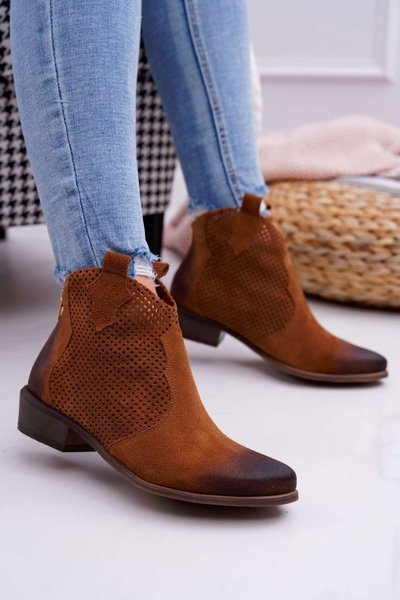 Női csizma barna bőr Exquisite 1166