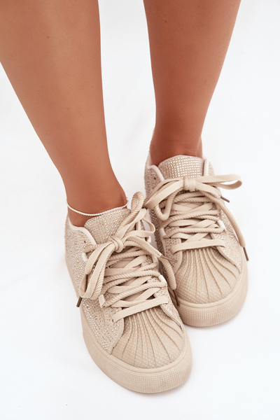 Verzierte Damensneaker beige Calissea