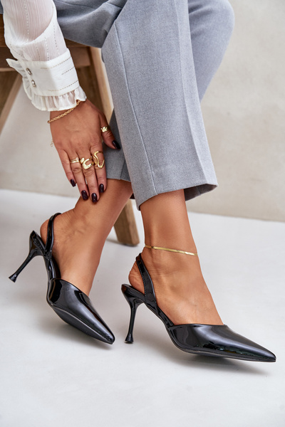 Pantofi Cu Toc Stiletto Negri Emmizola
