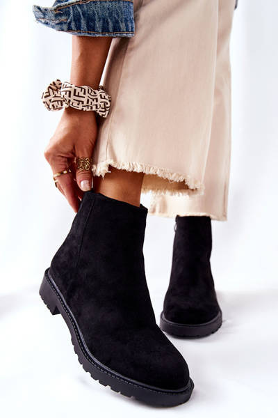 Schwarze Laurette Flache Stiletto-Stiefel mit Absatz