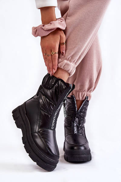 Bequeme Schneestiefel für Damen Schwarz Elodia