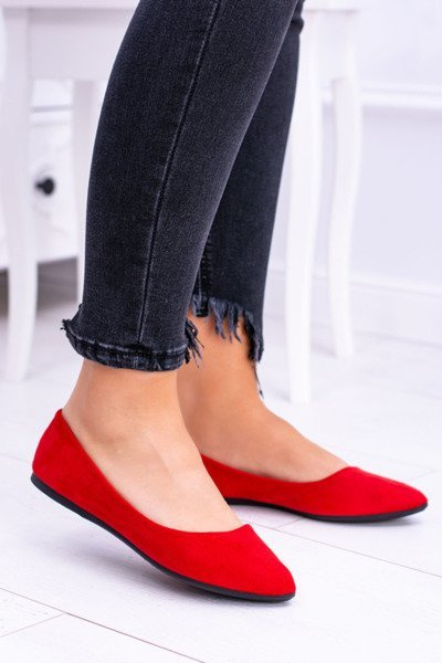 Finom Spike Balerina Suede Red Dermeno