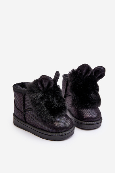 Children's Snow Boots with Furry Ears Black Betty