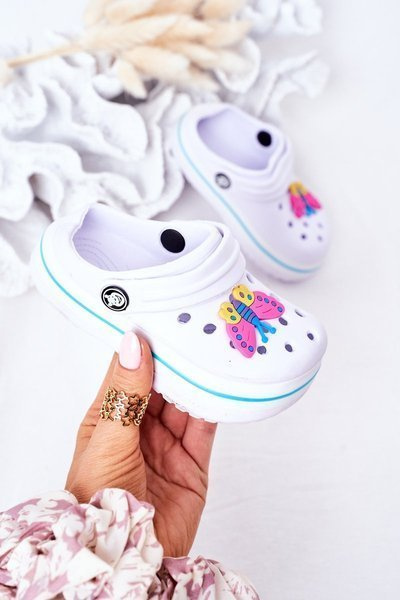 Chaussons Mousse Enfant Crocs Blanc Lazy Day