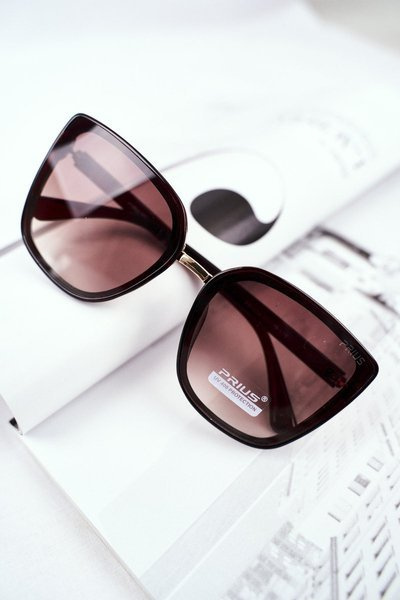 Moteriški rudi akiniai nuo saulės Prius PR-V14 Brown Gradient