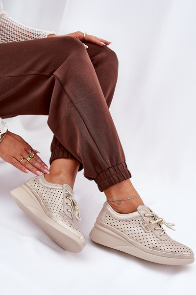 Baskets Sportives en Cuir pour Femmes Dorées Brumia