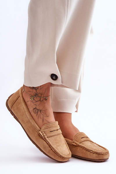 Damen Wildleder Mokassins Camel Lenvie