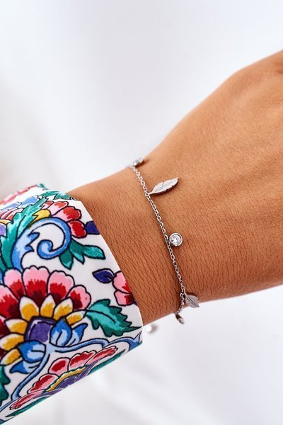 Armband mit Federn und Zirkonias Silber
