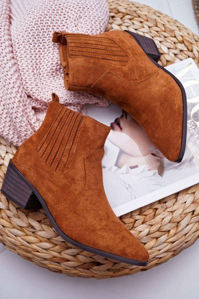 Damen Stiefel mit flachem Absatz Camel Umberco