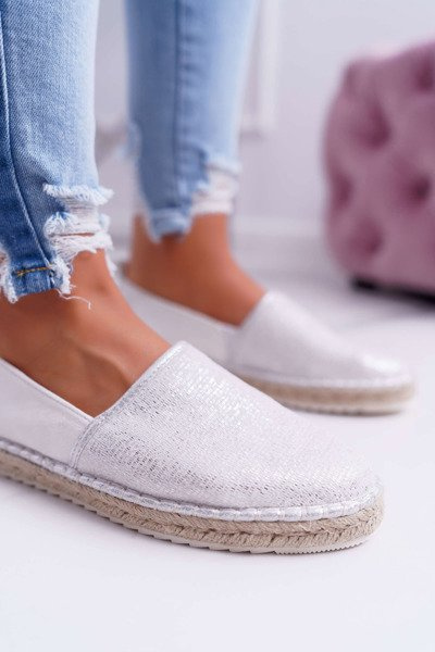 Damen Big Star Espadrilles Geflochtene Sohle Silber DD274770