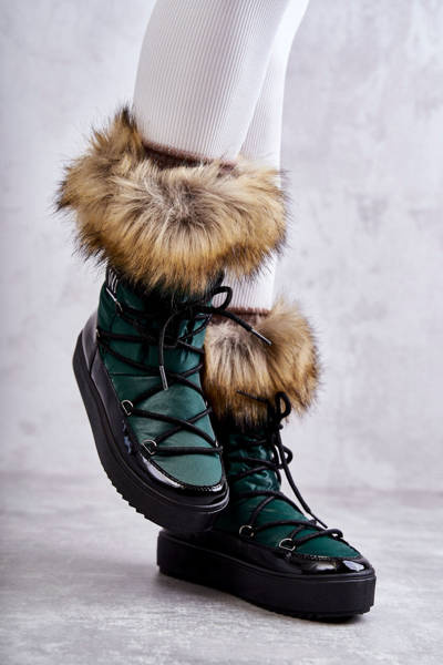 Bottes de neige à lacets pour femmes Vert Santero