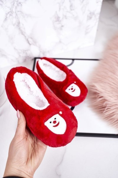 Chaussons de Noël pour enfants avec Père Noël rouge Let It Snow