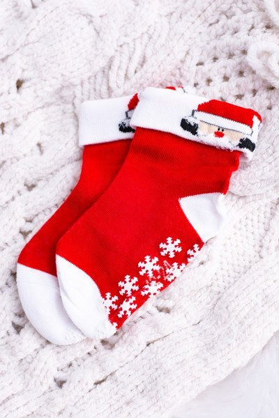 Chaussettes antidérapantes de Noël pour enfants avec Père Noël 2