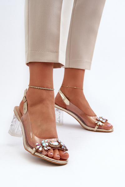 Sandale elegante cu elemente decorative roz auriu D&A MR38-444