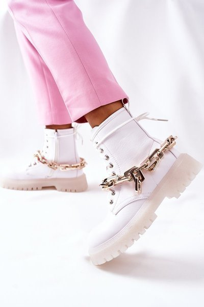 Bottes hautes élégantes Graal blanc
