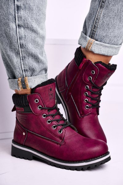 Chaussures De Randonnée Plates Femme Bordeaux Grunders