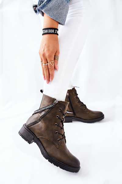 Bottes plates pour femmes Workers marron Goorey