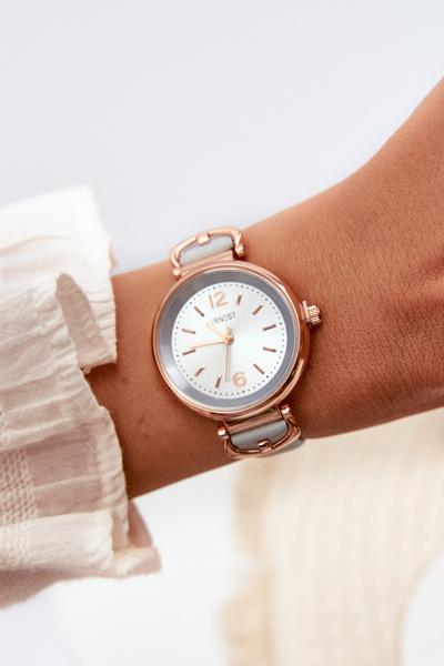 Montre Femme avec Bracelet Fin Cuir Eco Bleu Ernest E62027LR