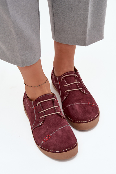 Pantofi dama din piele cu cusături Artiker 57C2111 Bordeaux
