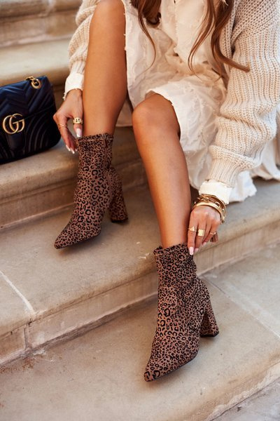 Women’s Boots On High Heel Camel Panther