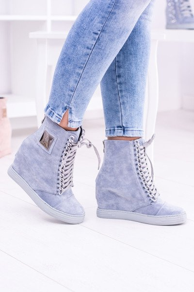 Damen Lu Boo Chained Wildleder Sneakers Blau Monica