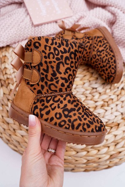 Vaikiški batai Sniego batai su kailiu Leopardas Fiona