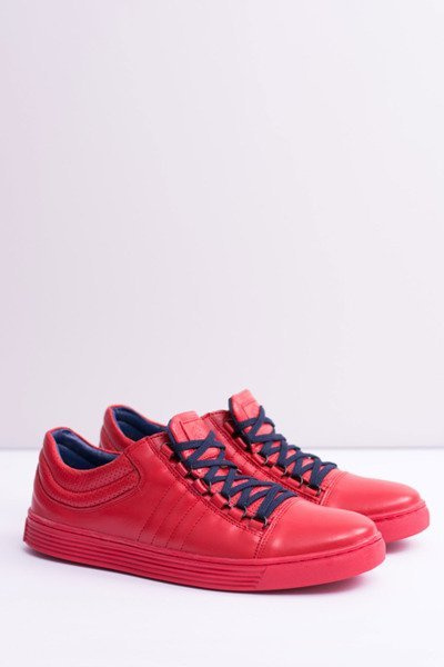 Herren Leder Tennis Rot Elon