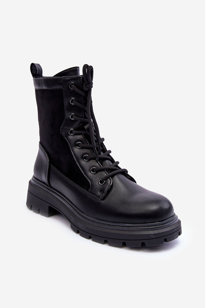 Damen Lederstiefel Schwarz Faustina