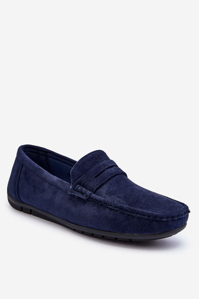 Mocassins Homme En Daim Bleu Foncé Wesley