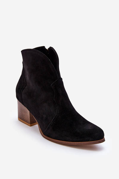 Cizme cowboy din piele Lewski EV28 Negru