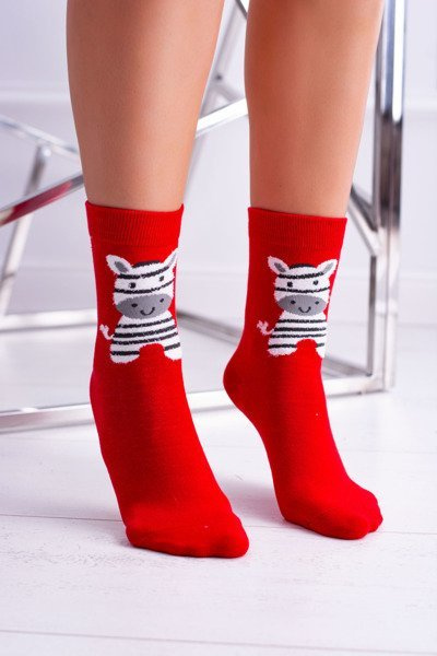 Weihnachtssocken für Frauen Rotes Zebra