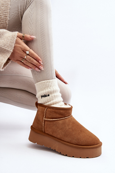 Bottes de neige basses en daim à la mode Camel Nucca