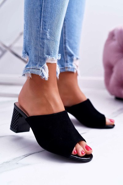 Tongs élégantes à talons aiguilles pour femmes Sergio Leone KL315 Noir Demilo