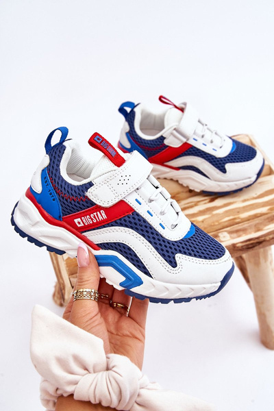 Sportschuhe für Kinder mit Klettverschluss Big Star JJ374259 Weiß und Marineblau