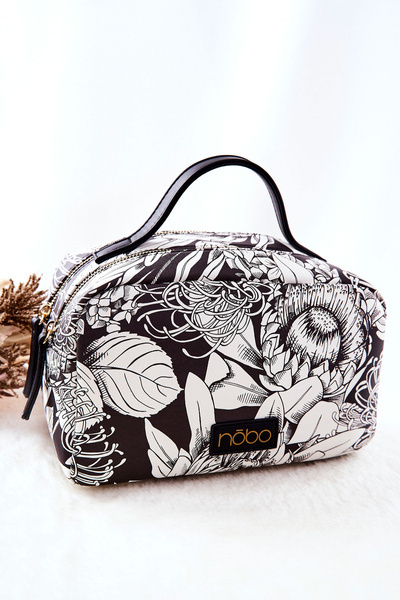 Große Kosmetiktasche NOBO Flowers L0040-CM00 Schwarz