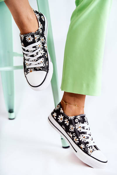 Non-rige Turnschuhe der Frauen mit Blumen Janey Black