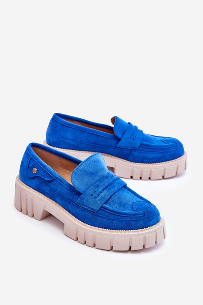 Női velúr bebújós cipők Blue Fiorell