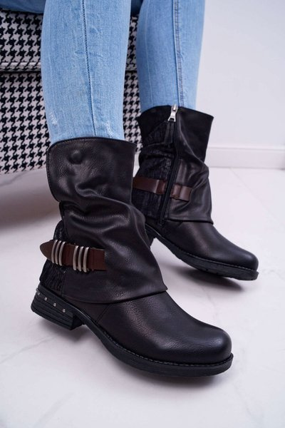 Cizme de cowboy înalte pentru femei Black Winchester