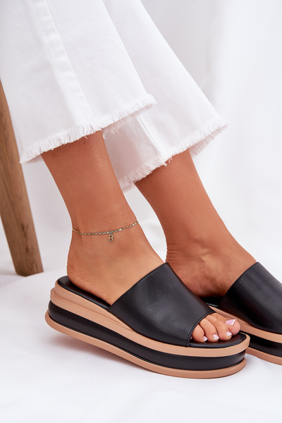 Chaussons Classiques Pour Femmes Sur Plateforme Et Compensé Noirs Florenis