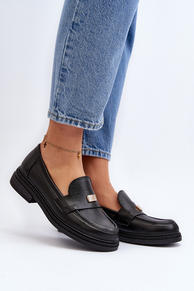 Zazoo 20165 Mocassins en cuir noir pour femme