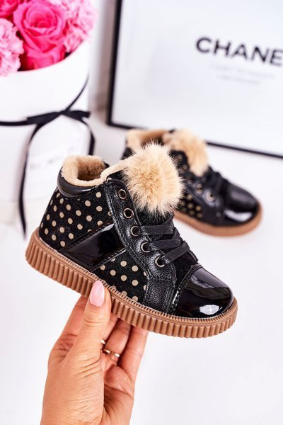 Baskets Bottes Isolées À Pois Enfant Noir Anastasia