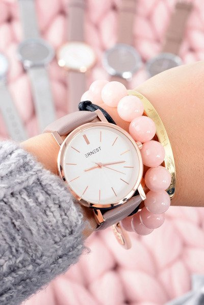 Montre analogique Ernest en cuir marron pour femme