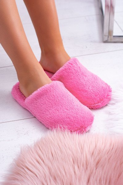 Chaussons Fausse Fourrure Femme Rose Foncé Mimia