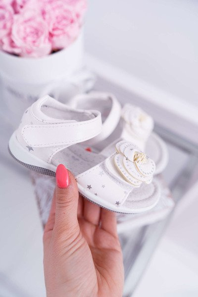 Sandales Velcro Enfant Fille Blanc Flamenco