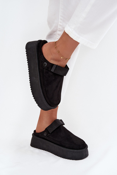 Damentaugummistiefel auf Plattform mit Klettverschluss schwarz Jorielle