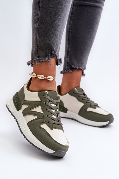 Baskets pour femmes en simili cuir vert Caimans